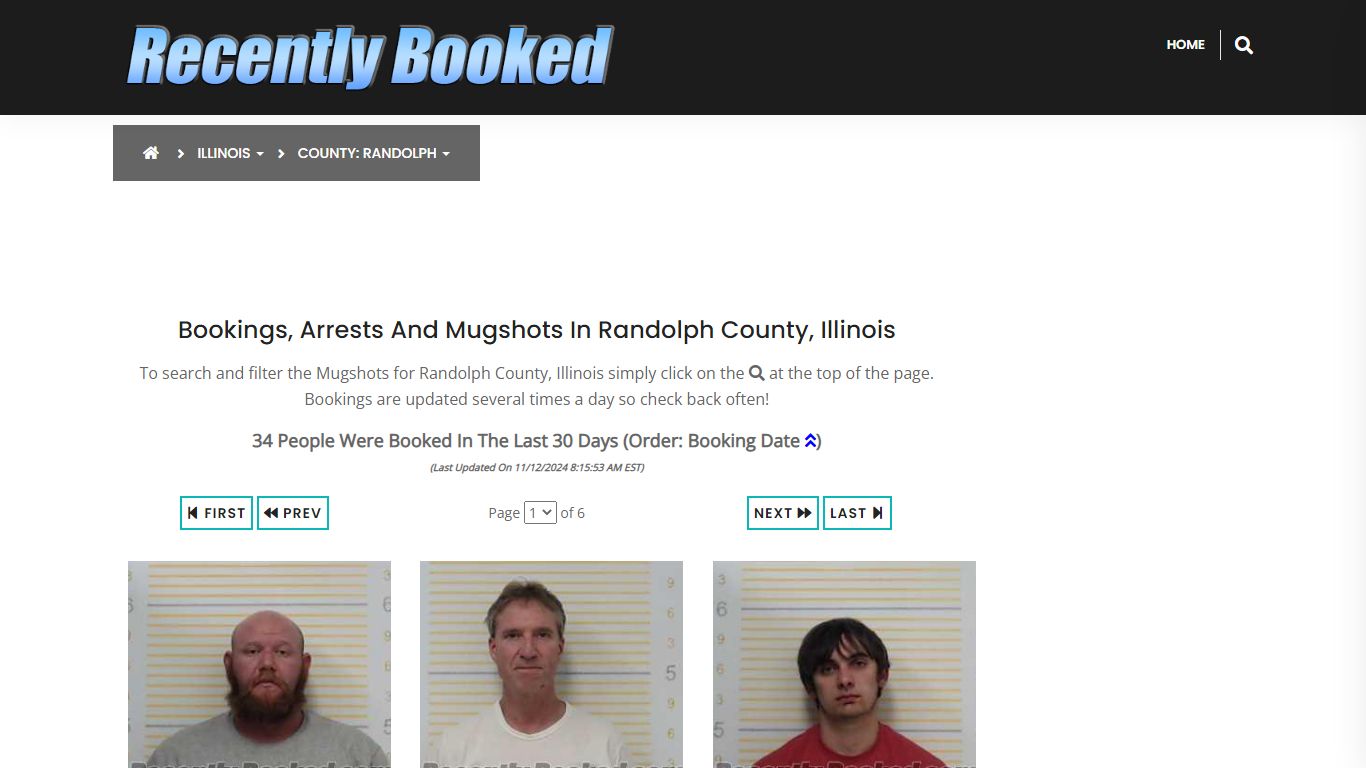 Bookings, Arrests and Mugshots in Randolph County, Illinois