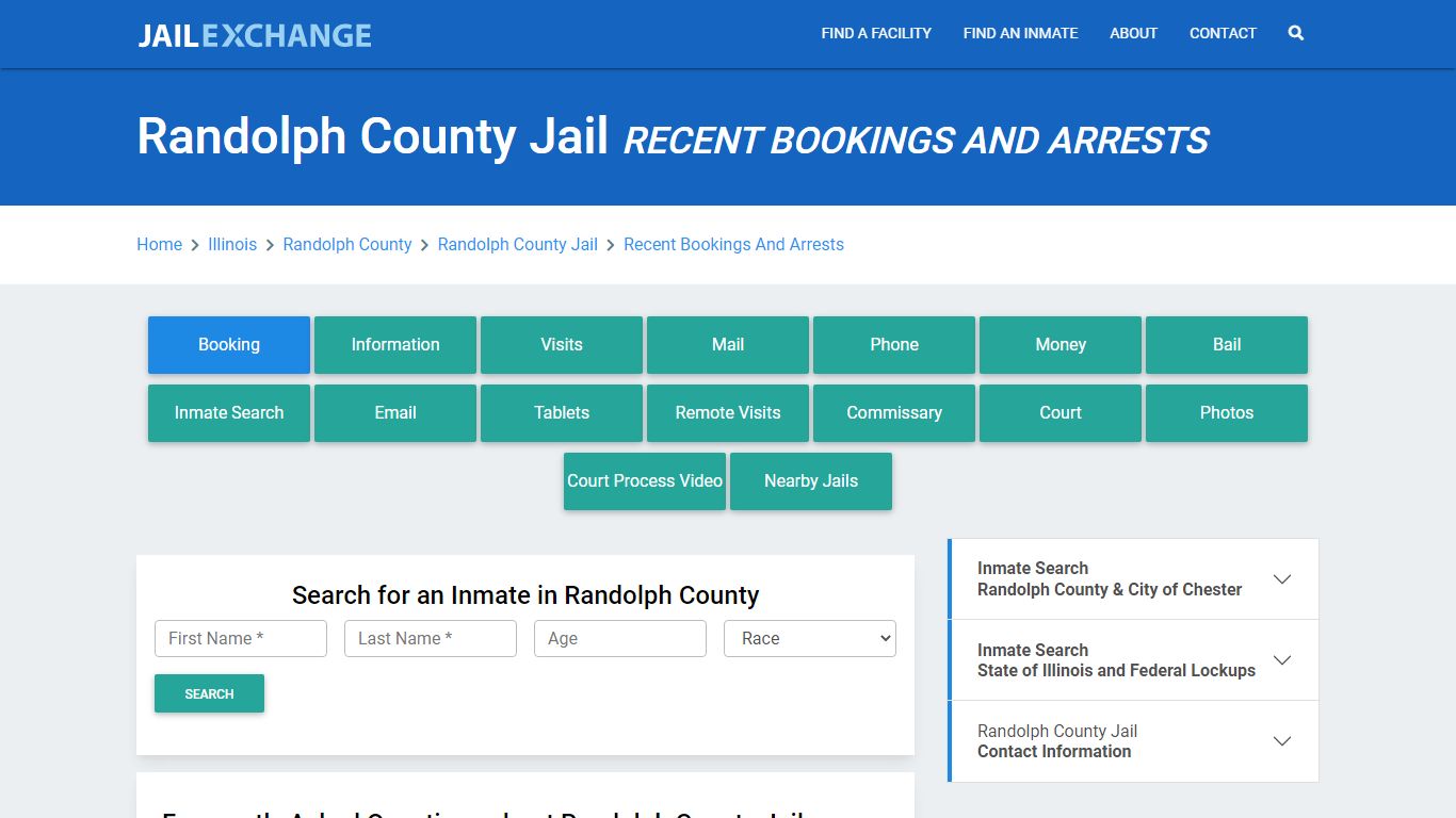 Randolph County Jail IL Recent Arrests and Bookings - Jail Exchange