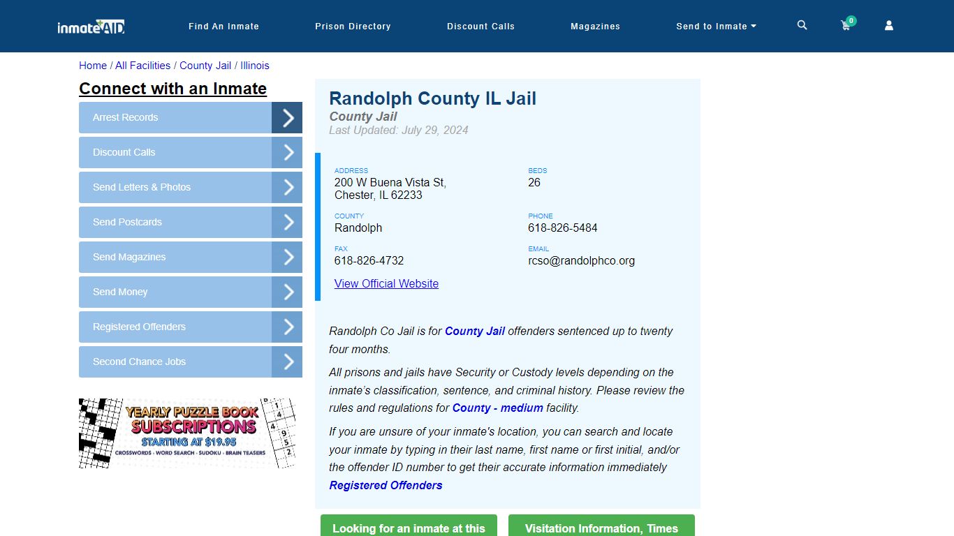 Randolph County IL Jail - Inmate Locator