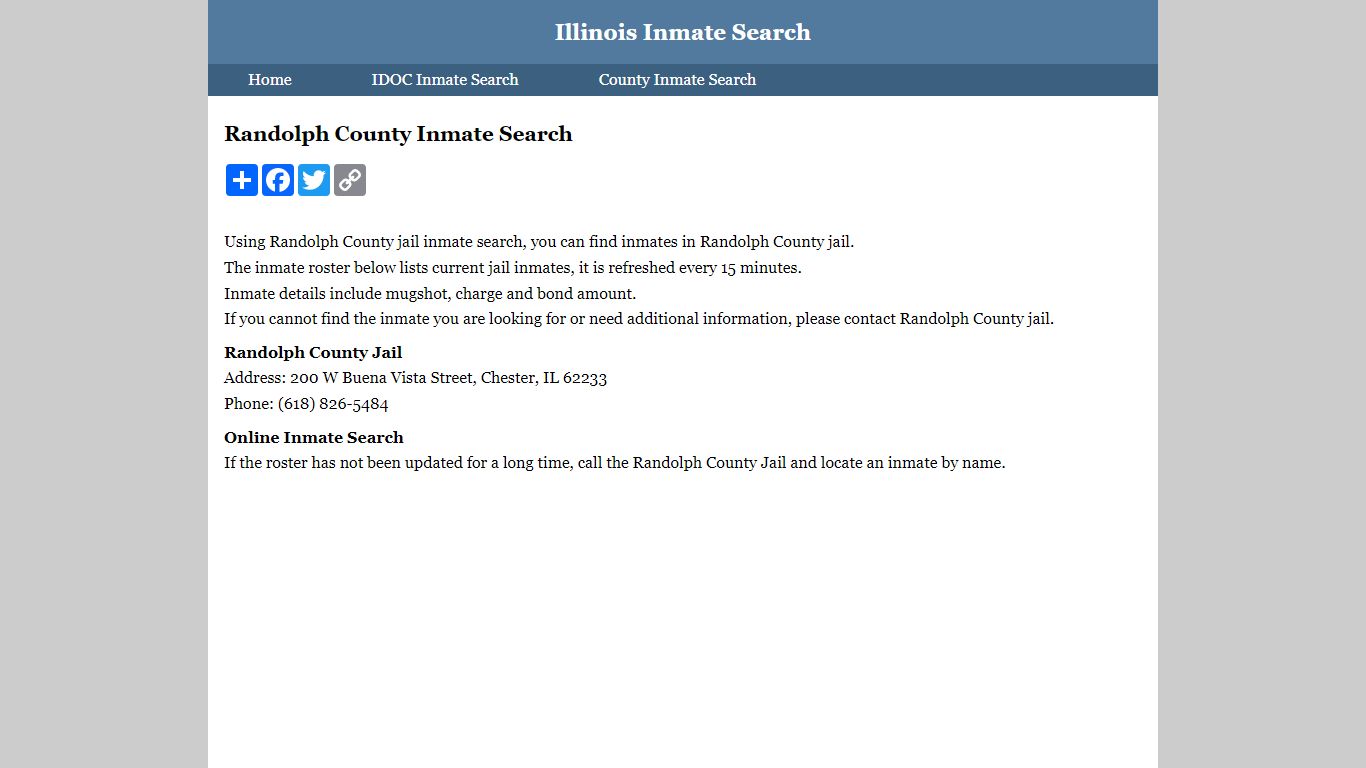 Randolph County Inmate Search