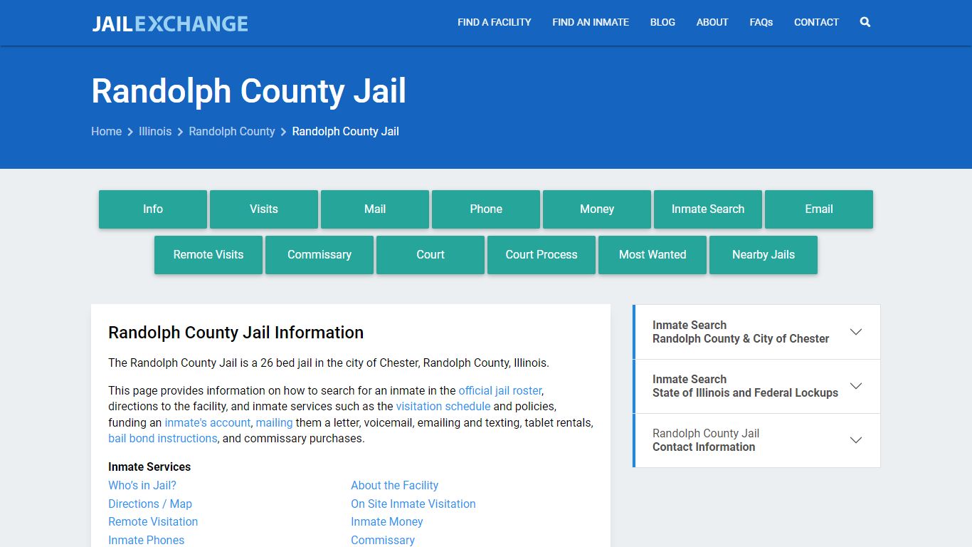 Randolph County Jail, IL Inmate Search, Information